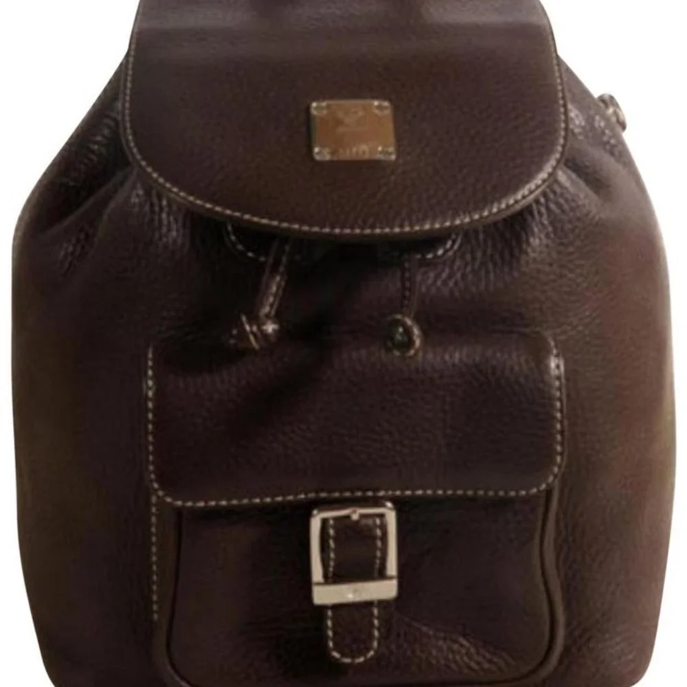 MCM Rare Chocolate Brown Leather Backpack 869707